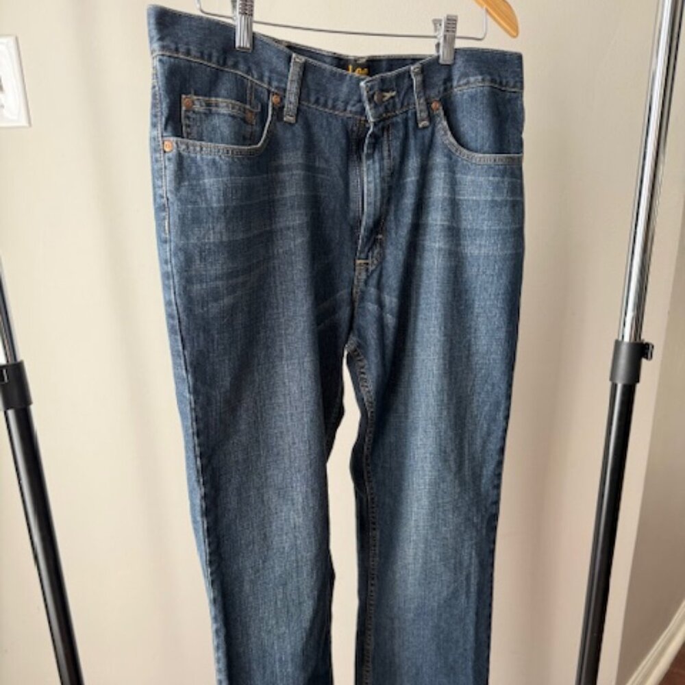 Men's Lee Jeans Premium Select Men's Relaxed Fit Dark Blue Sz 36 x 32